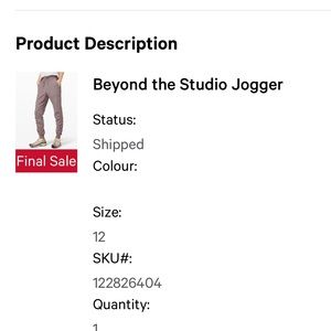 Lululemon Beyond The Studio Jogger